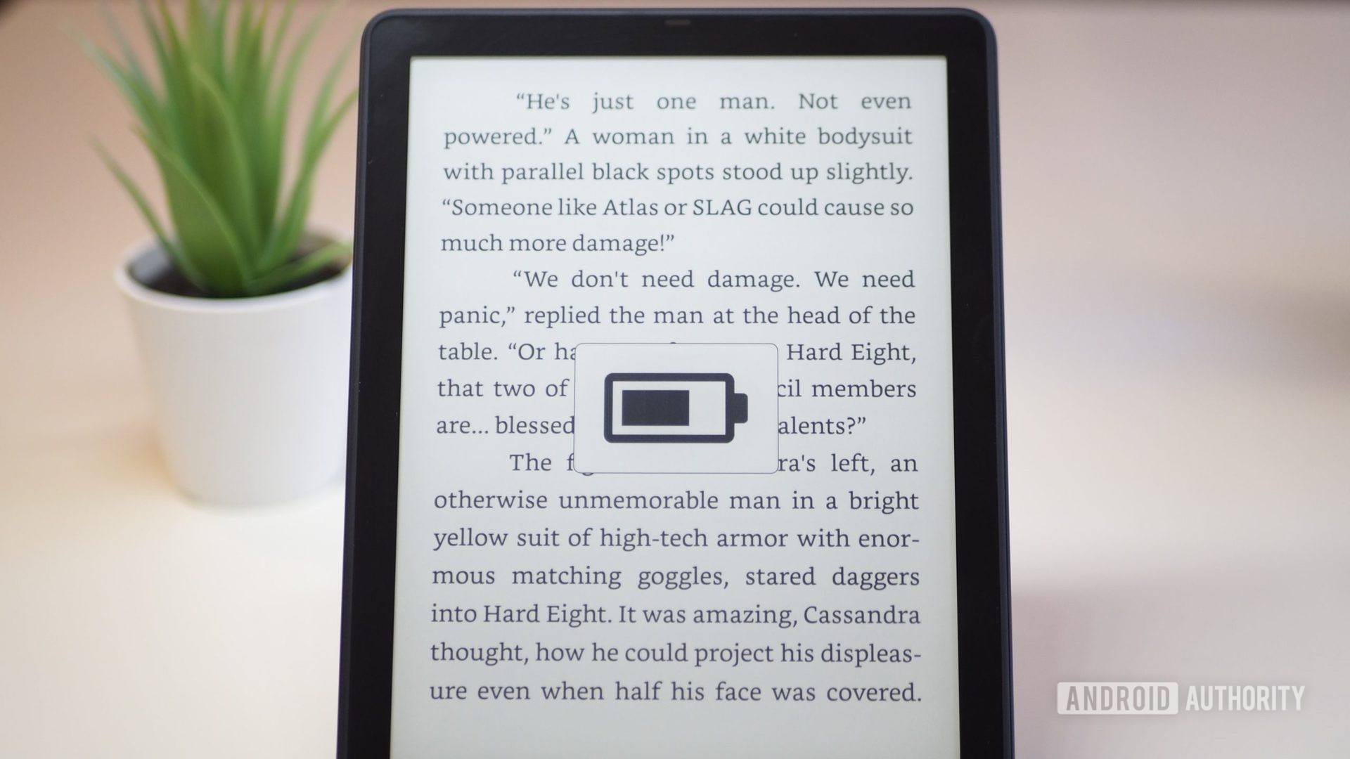 Amazon Kindle Paperwhite 2021 screen showing charging indicator