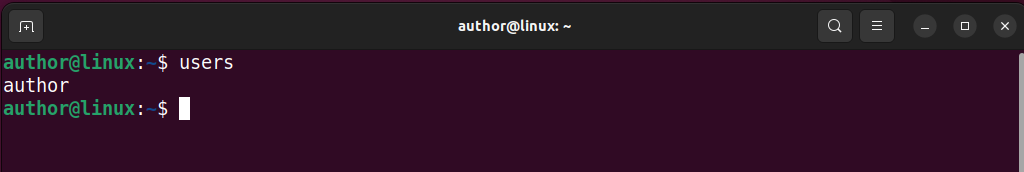 checking the name of currently logged-in ubuntu users
