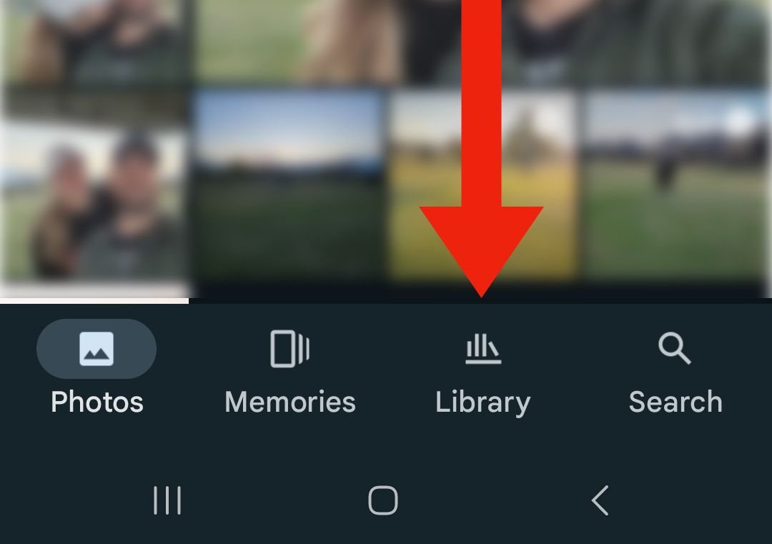 Google Photos library button