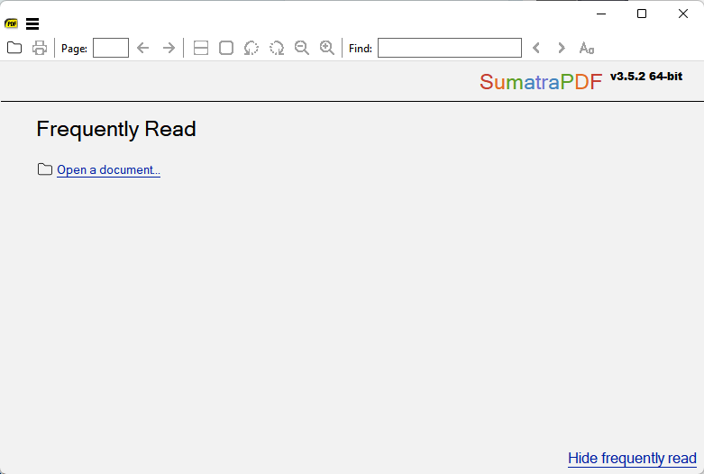 sumatra pdf reader interface