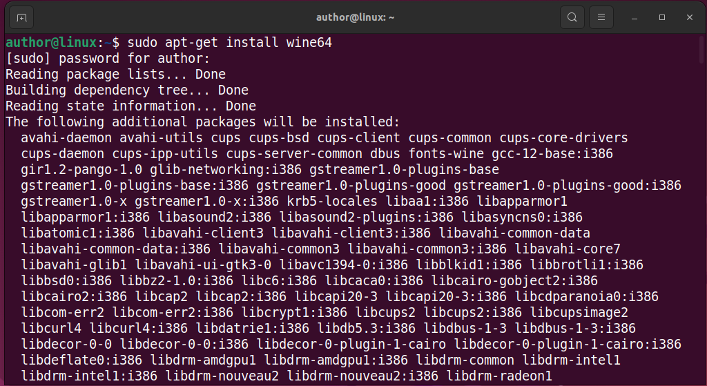 installing wine on Linux