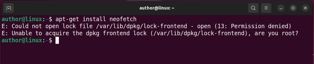 linux permission denied when executing a command