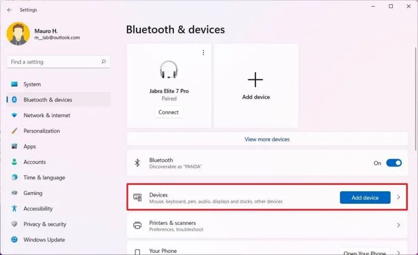 Open Bluetooth devices
