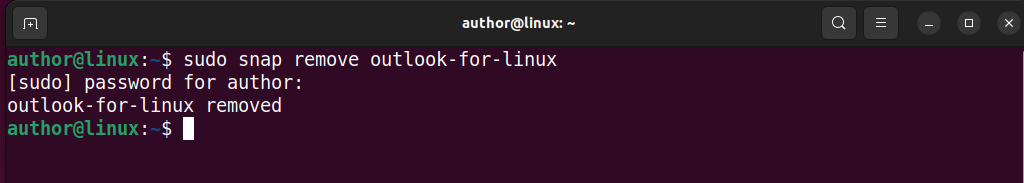 removing outlook from Linux