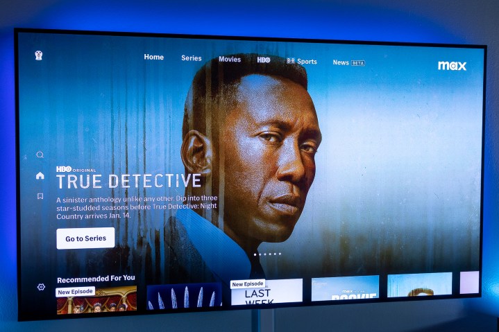 True Detective on the Max home screen.