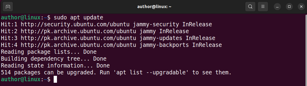 updating packages on Linux