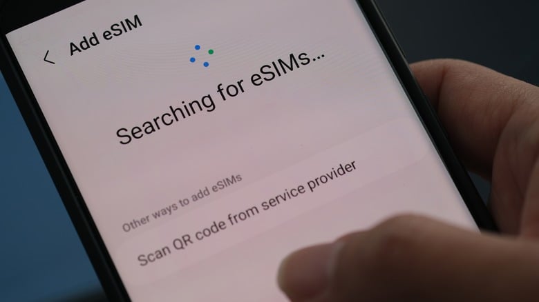 searching for eSim on mobile phone