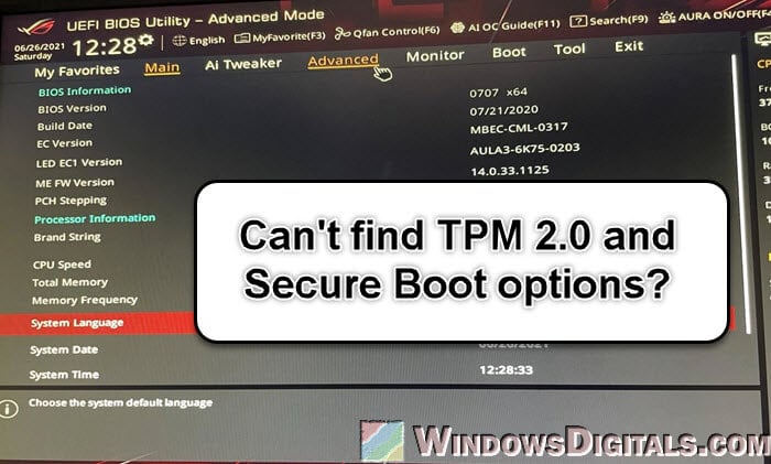 can’t-find-tpm-2.0-and-secure-boot-options-in-bios