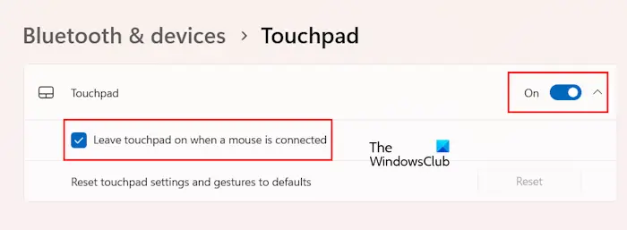 Enable ASUS touchpad through system Settings