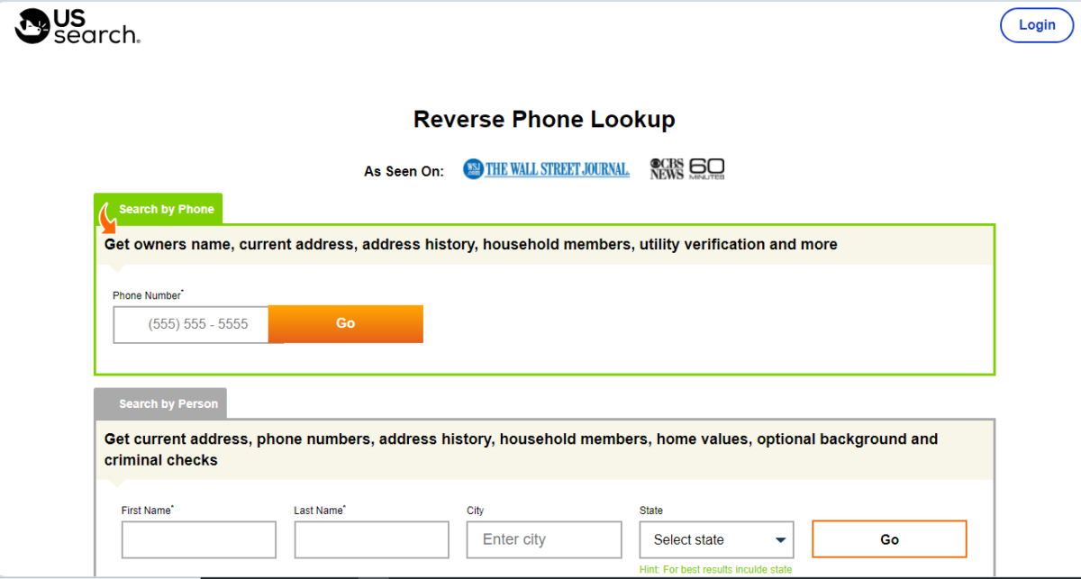 US Search reverse phone lookup 