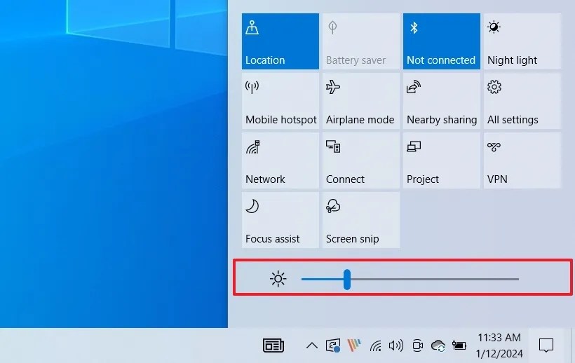How to change brightness on Windows 10