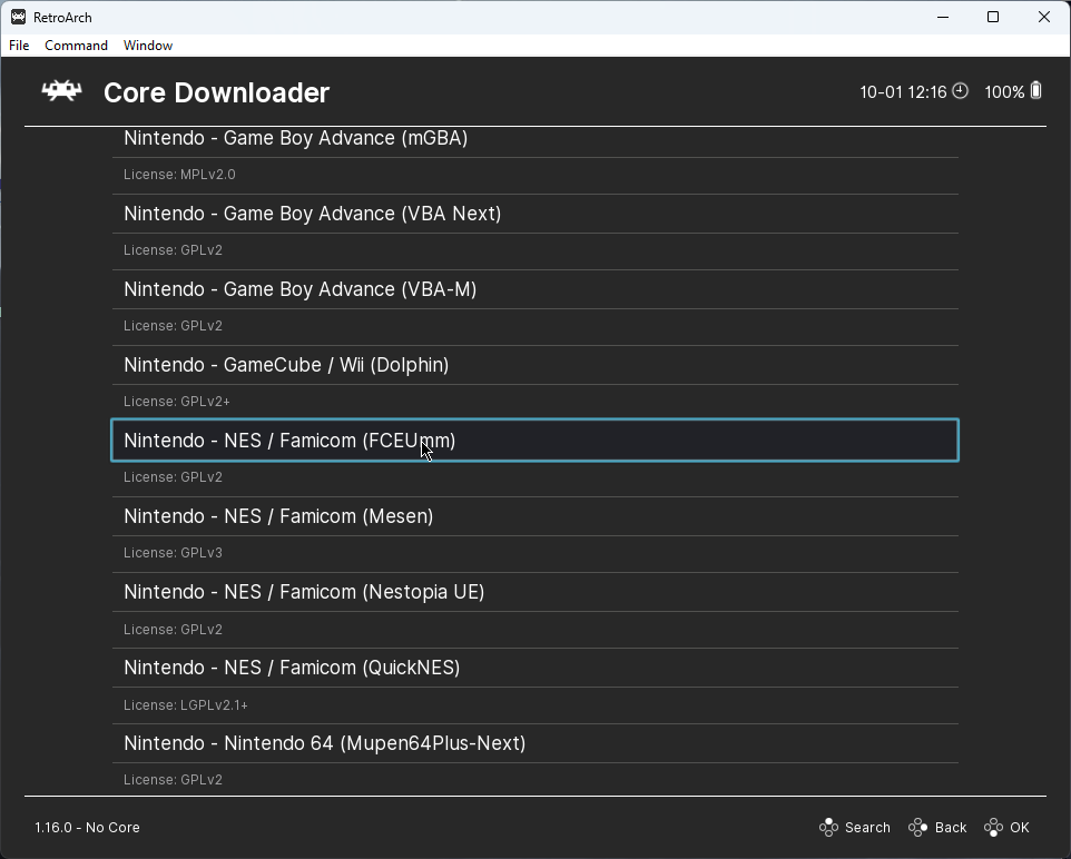 RetroArch core download