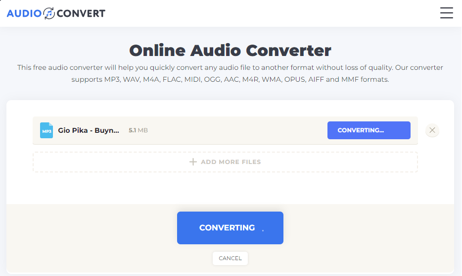 Audio-Covert converting
