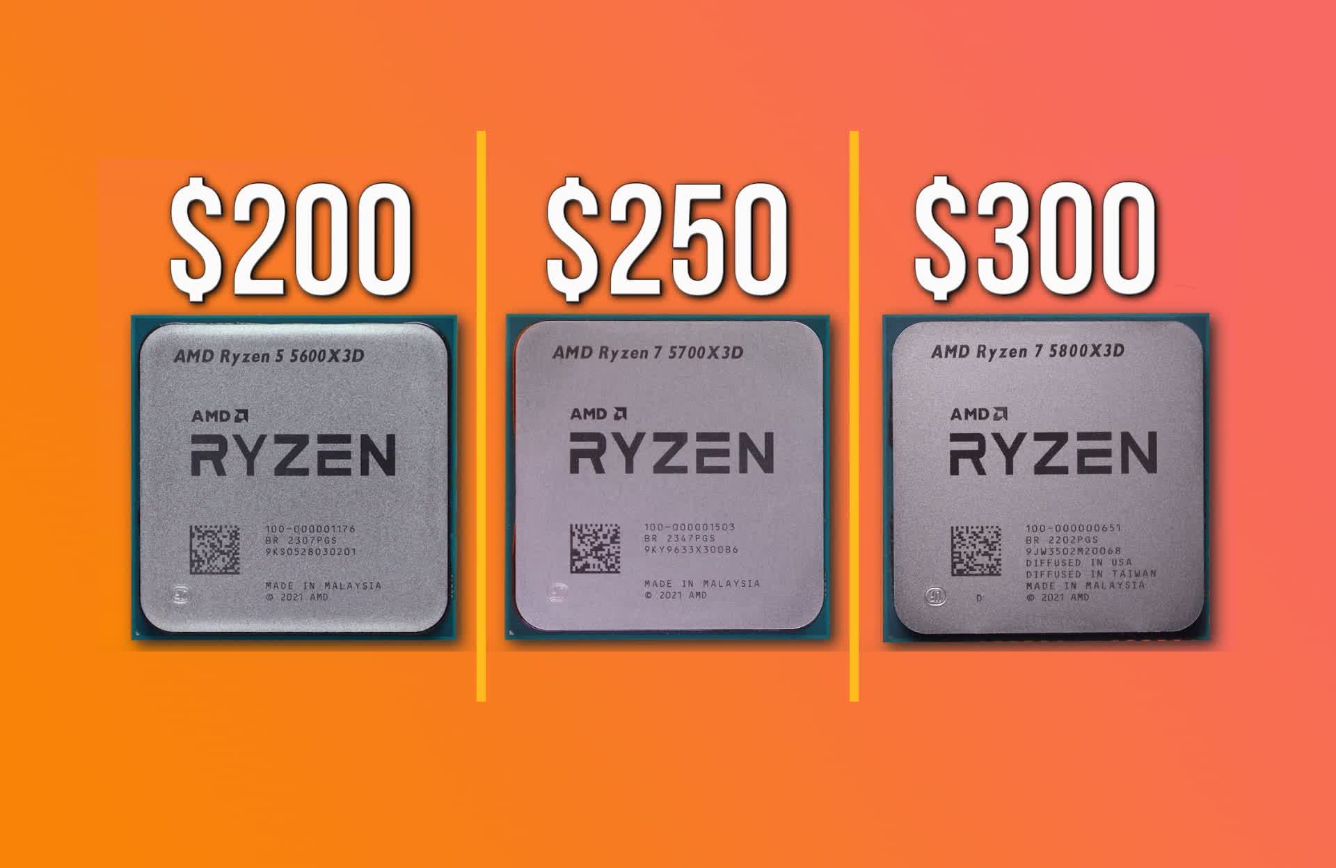 AMD X3D CPU Versus: 5800X3D vs 5700X3D vs 5600X3D