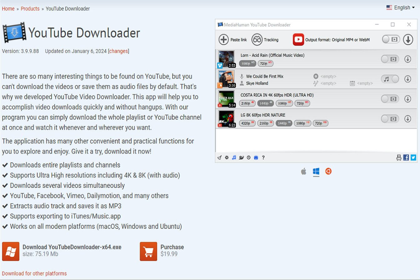 MediaHuman downloader screenshot