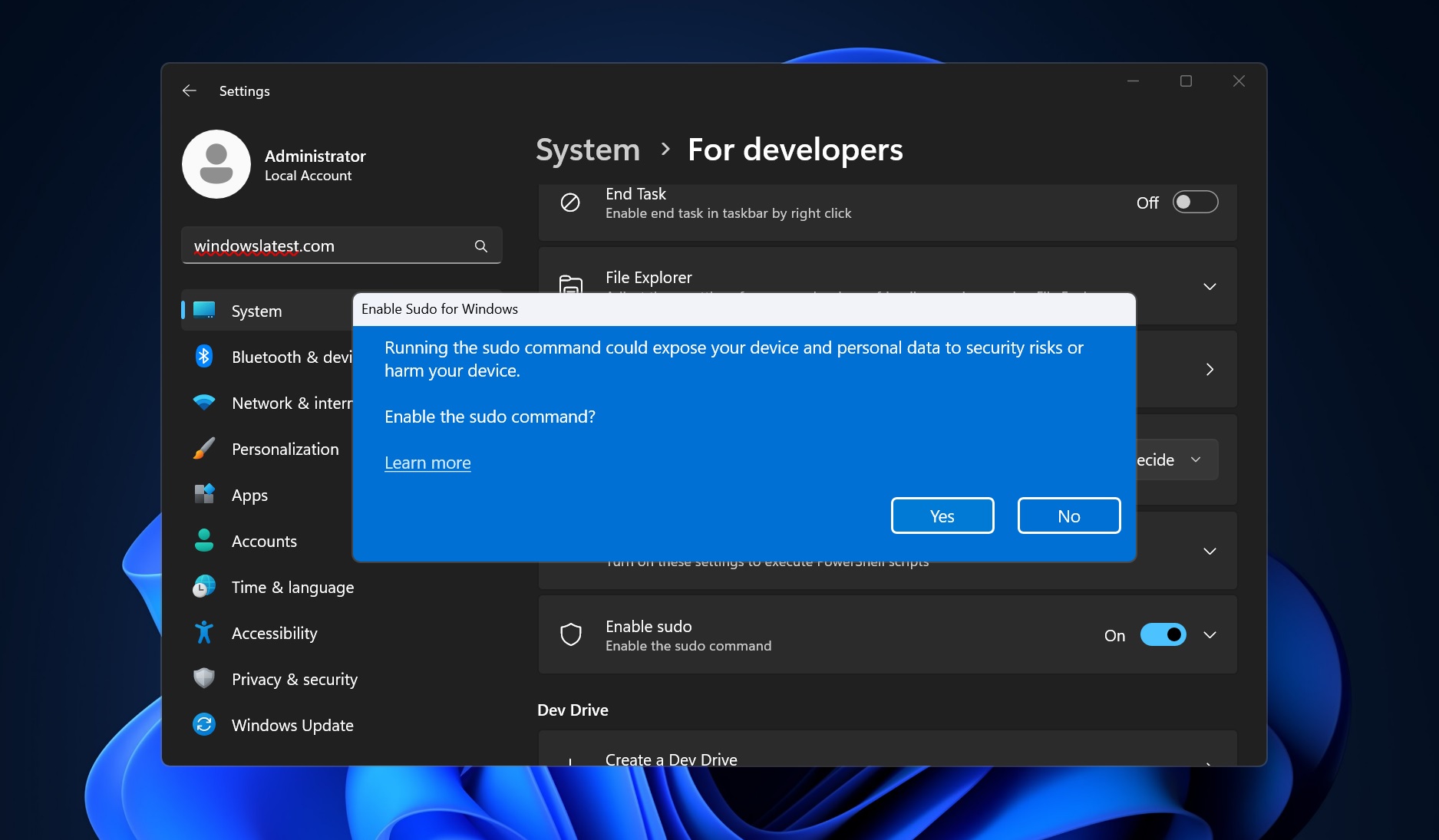 First look: Windows 11 is getting native macOS or Linux-like Sudo command