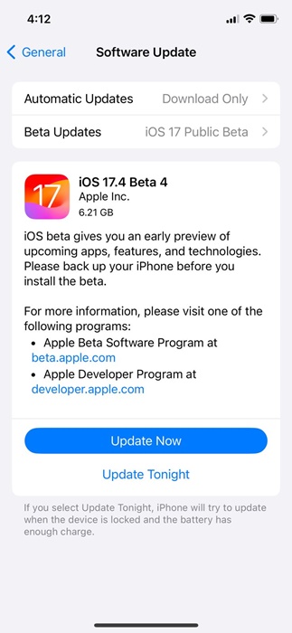 iOS 17.4 Public Beta