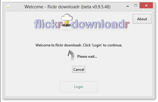 Flickr Downloader loading