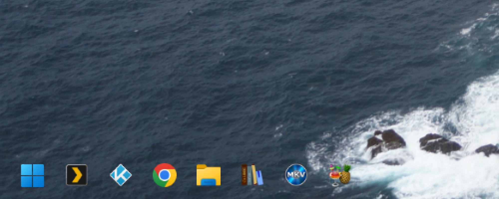 The clear setting, which makes the taskbar disappear. 