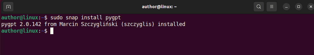 installing pygpt on linux
