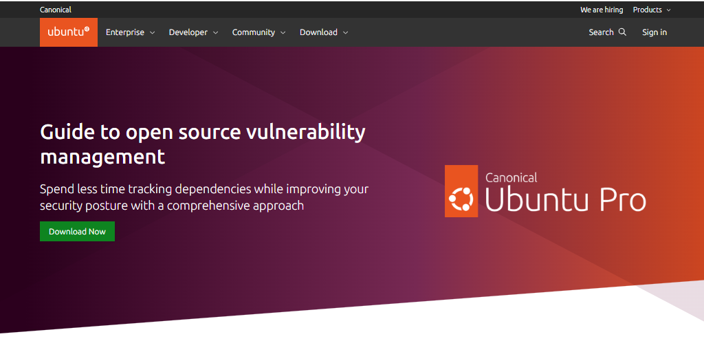 ubuntu distro main webpage