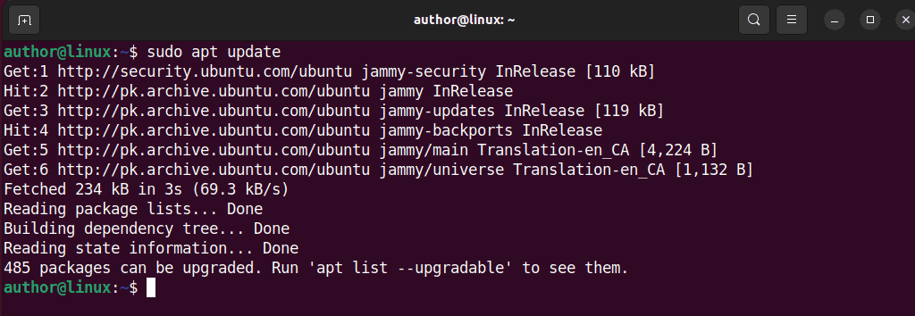 updating packages on linux
