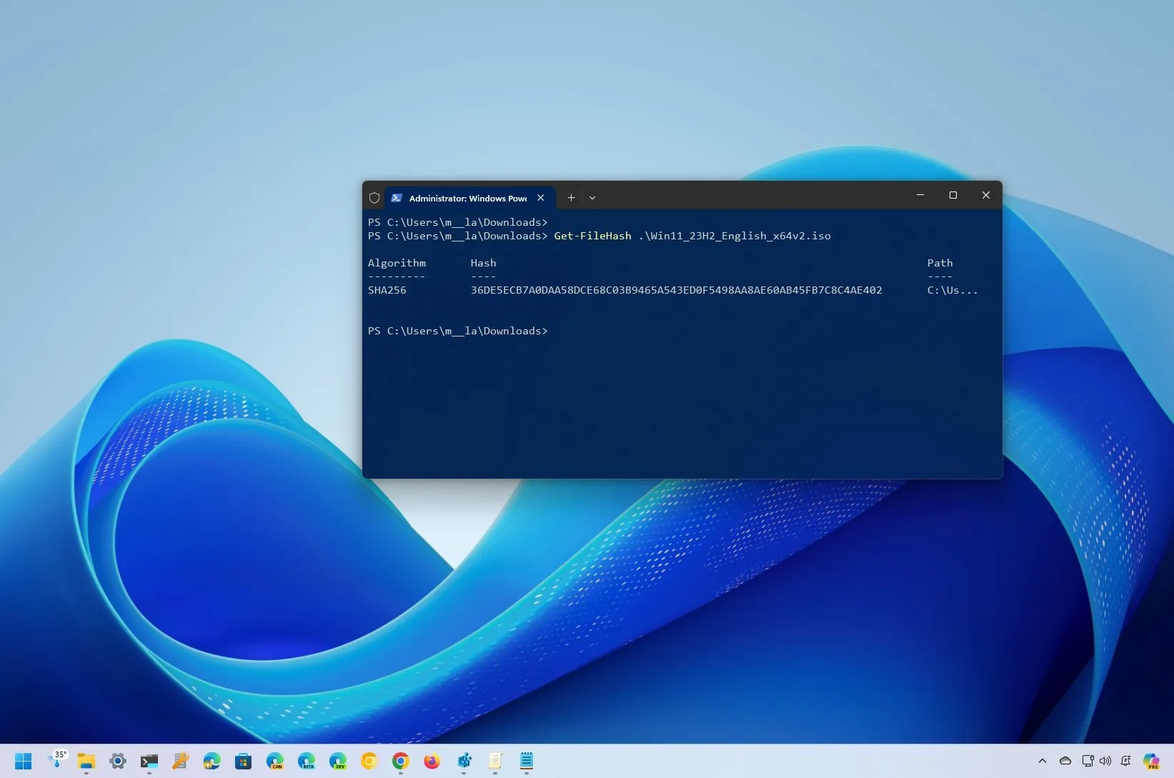 How to verify Windows 11 ISO file authenticity with PowerShell
