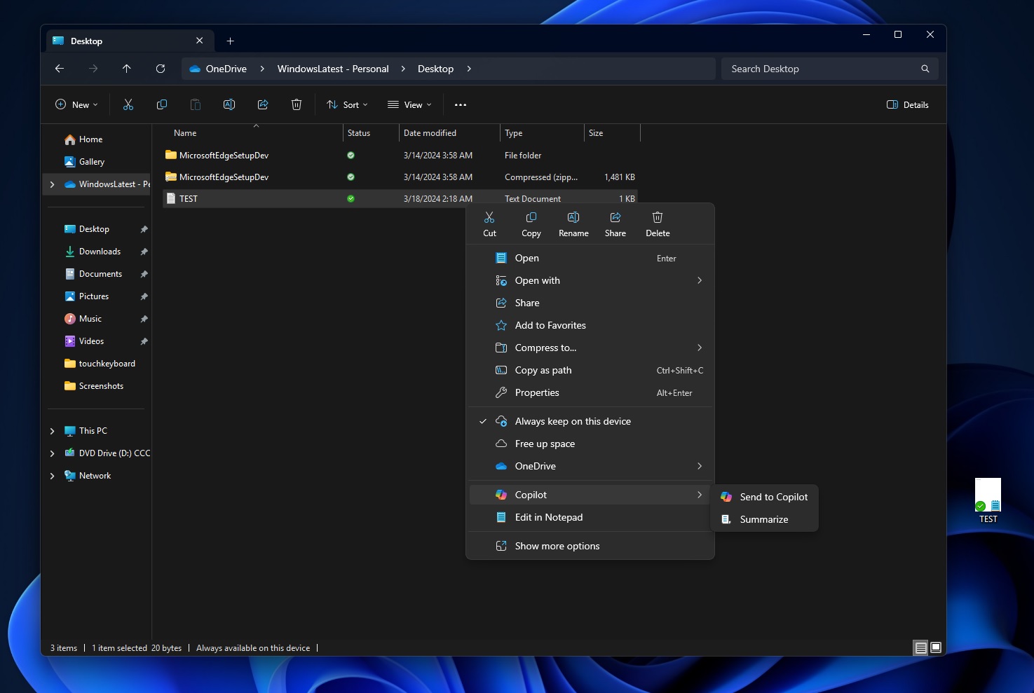 Microsoft is integrating Copilot into Windows 11 File Explorer context menu
