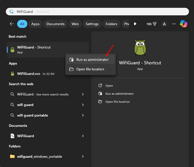 Launch an App as Admin from Windows Search