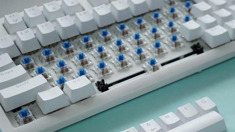 a keyboard with keys removed